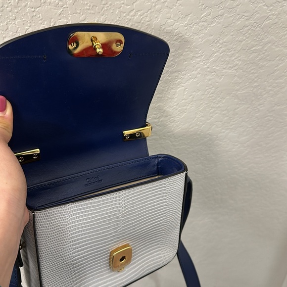 Chloe Mini C crocodile and python embossed leather square bag - Picture 5 of 6